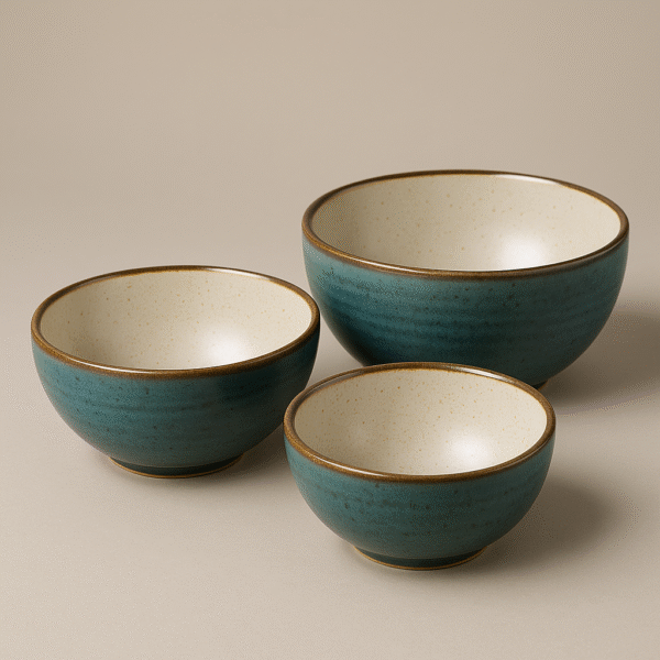 Ceramic Serving Bowl Set (3-Piece – Handmade)