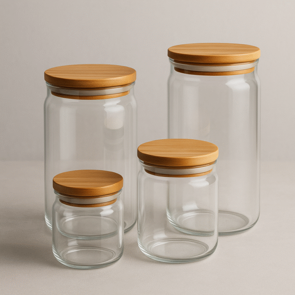 Premium Glass Storage Jar Set (Airtight – 4 Pieces)